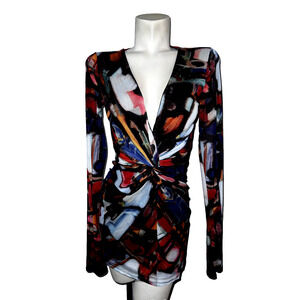 AKIRA Multicolor Abstract Mini Dress